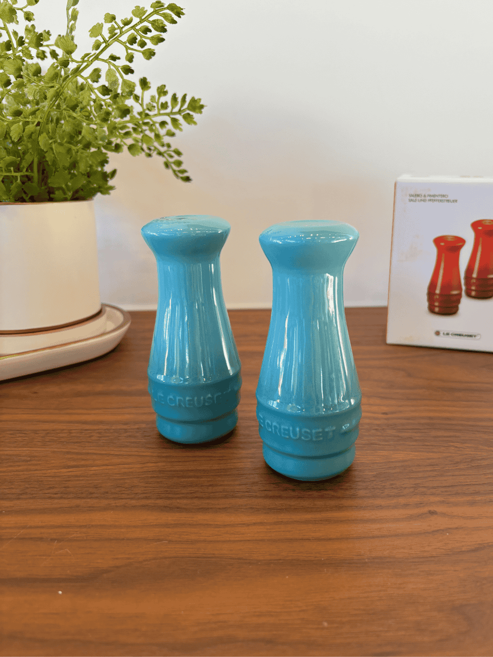 Set Saleiro e Pimenteiro Le Creuset 110ml Azul Caribe