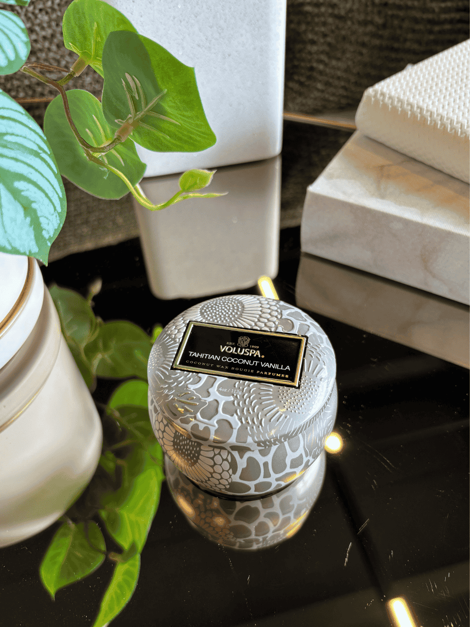 Mini Vela Voluspa Lata 25H Tahitian Coconut Vanilla