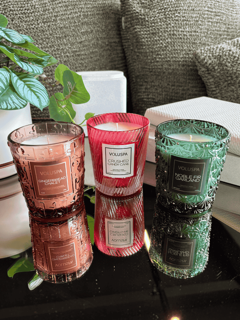 Kit Voluspa 3 Velas Copo Vidro 40H Holiday Essentials