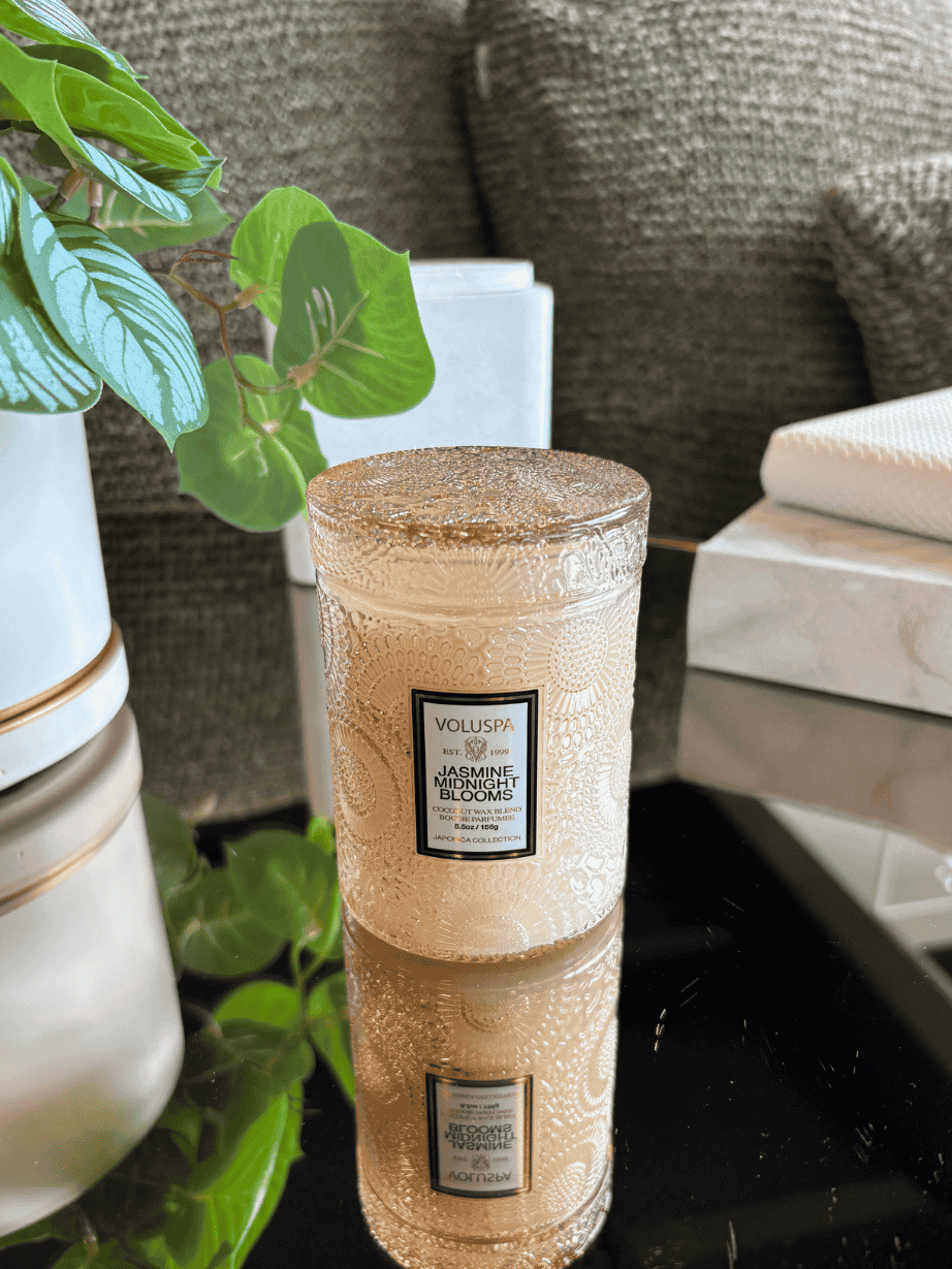 Mini Vela Voluspa Vidro 50H Jasmine Midnight Blooms