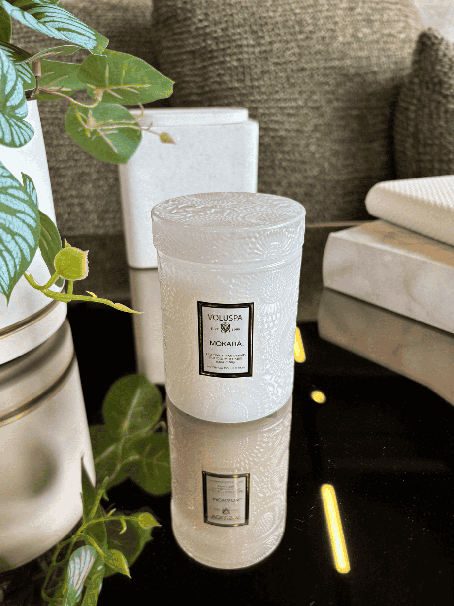 Mini Vela Voluspa Vidro 50H Mokara