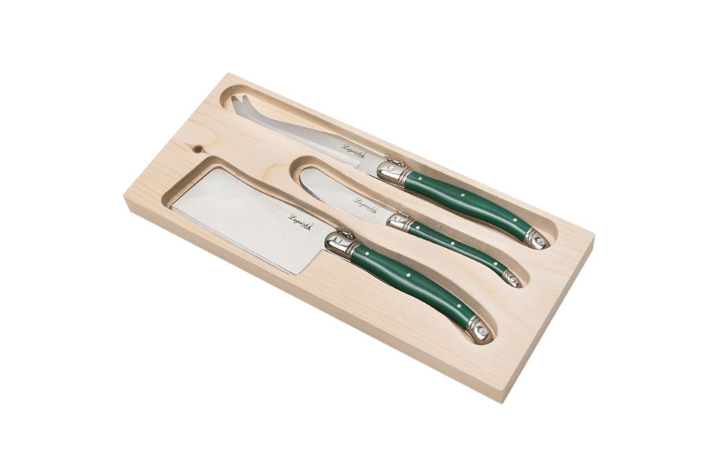 Conjunto 3 Facas para Queijo Laguiole La Tour Verde