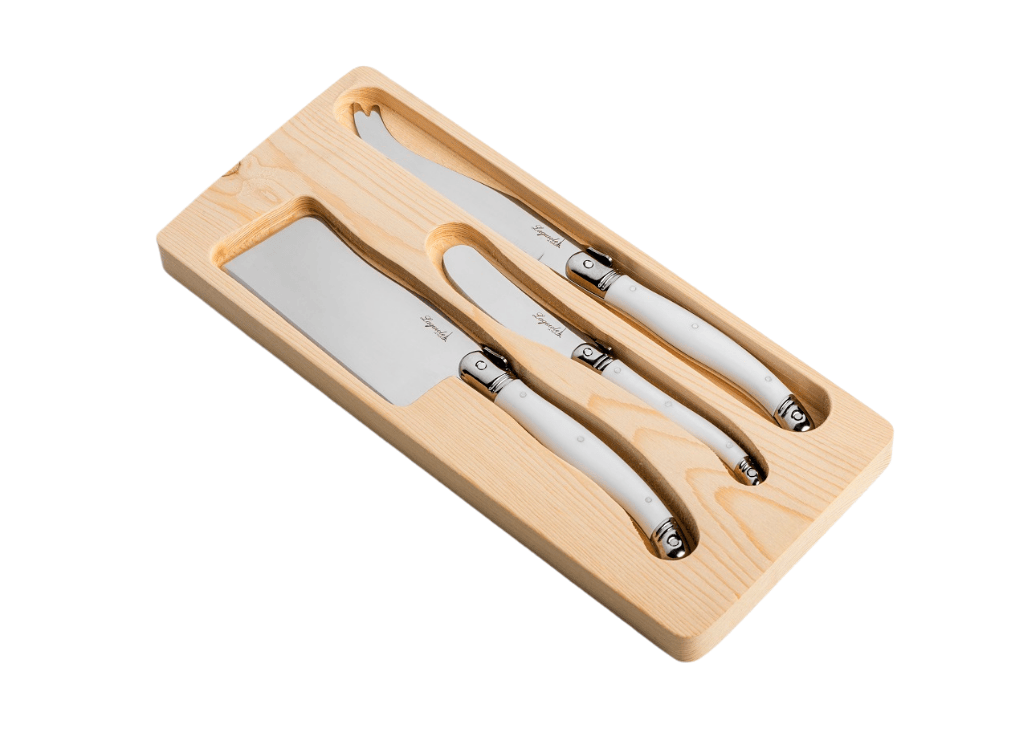 Conjunto 3 Facas para Queijo Laguiole La Tour Branco