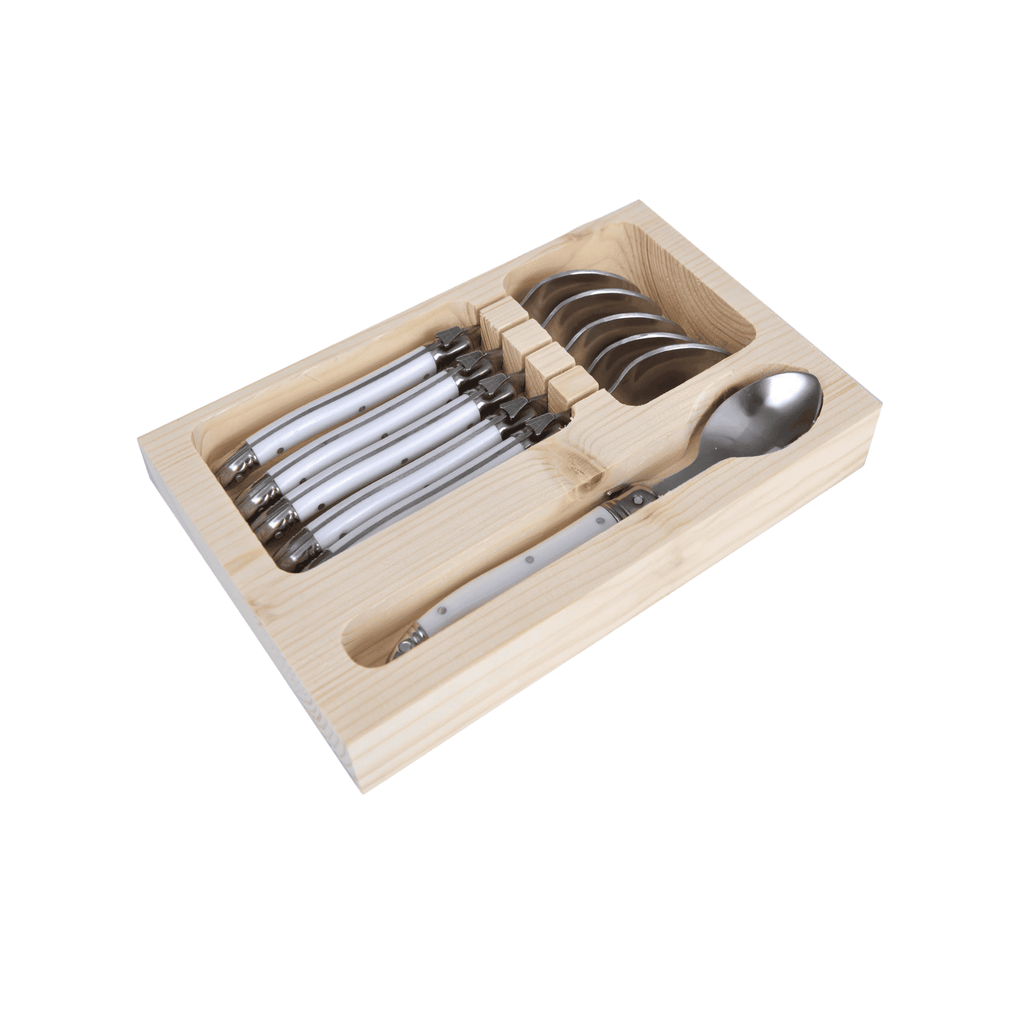Conjunto 6 Colheres Sobremesa Laguiole La Tour Branco