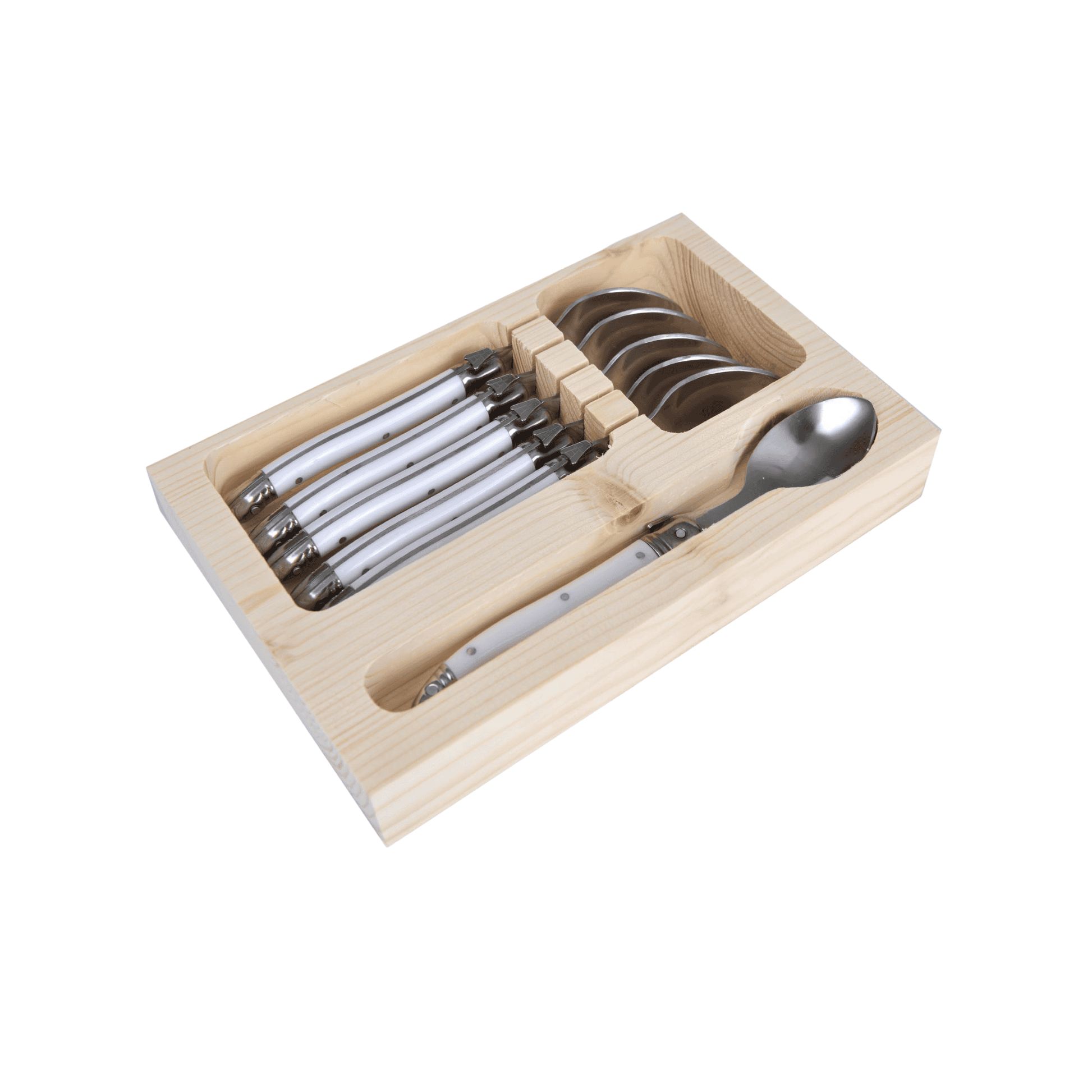 Conjunto 6 Colheres Sobremesa Laguiole La Tour Branco