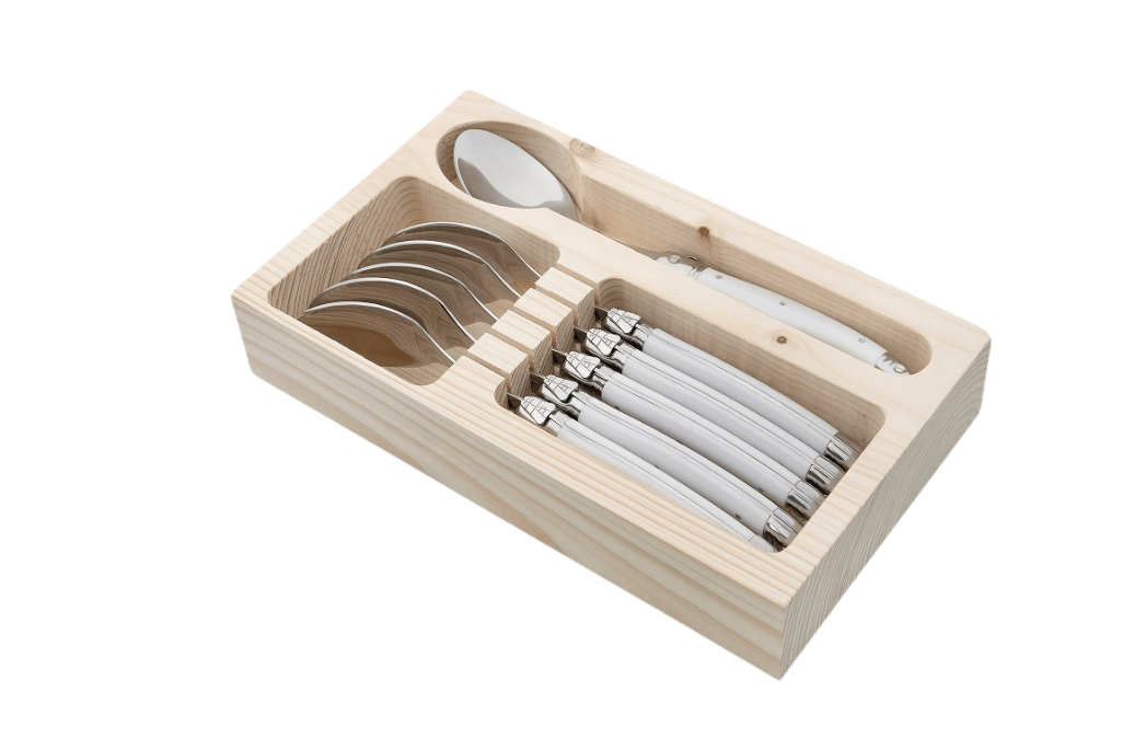Conjunto 6 Colheres Laguiole La Tour Branco