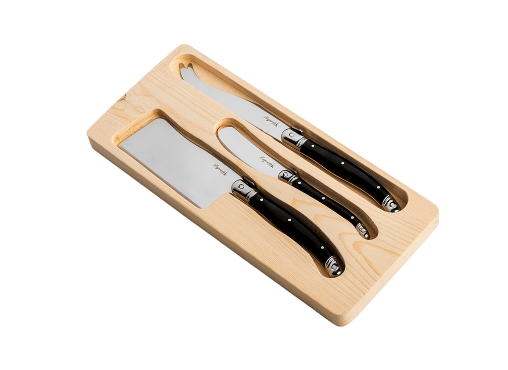 Conjunto 3 Facas para Queijo Laguiole La Tour Preto