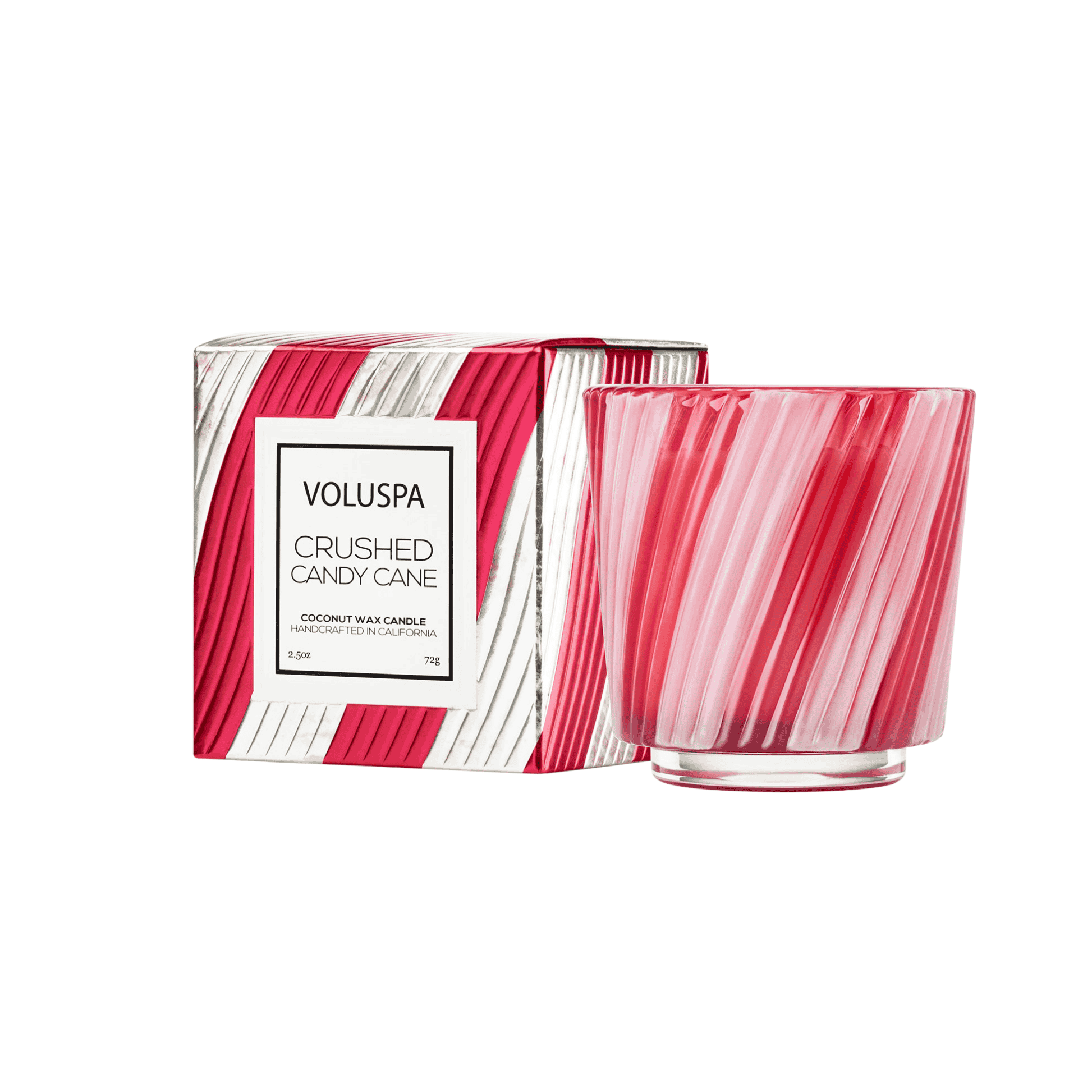 Vela Voluspa Copo Vidro 40H Crushed Candy Cane
