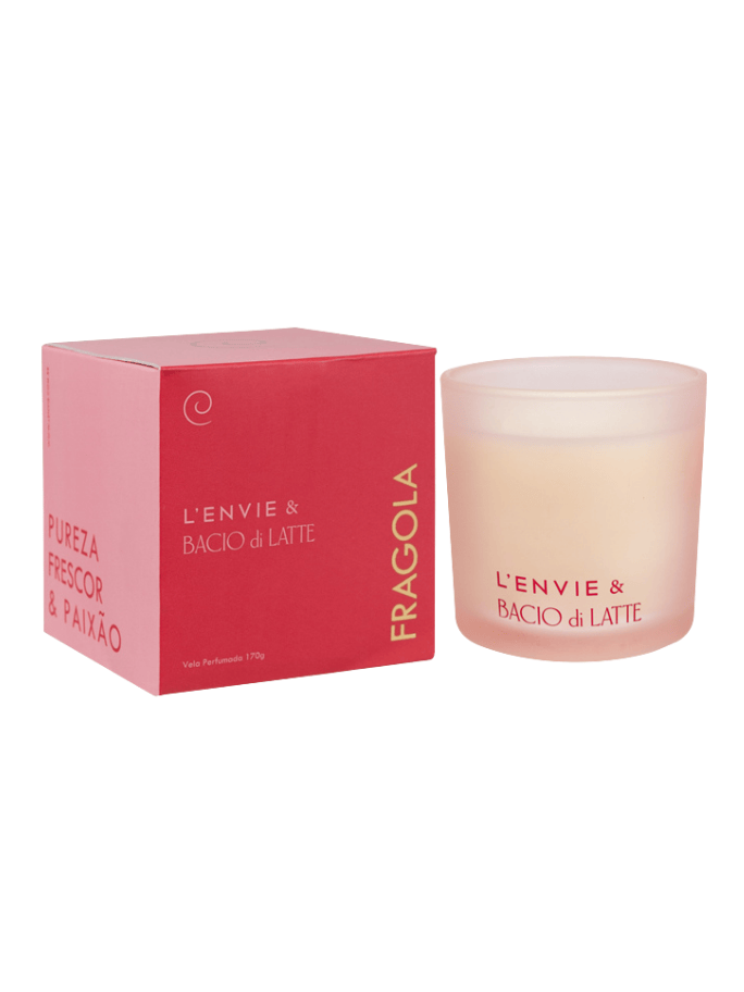 Vela Perfumada Lenvie Bacio Di Latte Fragola 170g