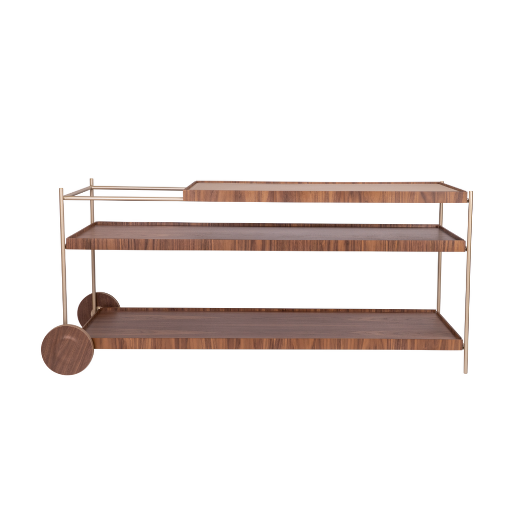 Aparador Carrinho Bar Calumma - Nogueira