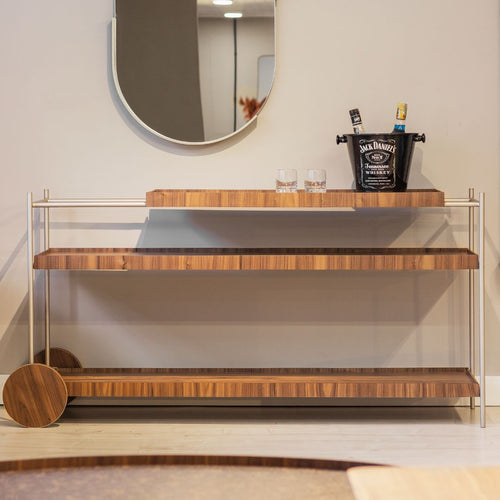 Aparador Carrinho Bar Calumma - Nogueira